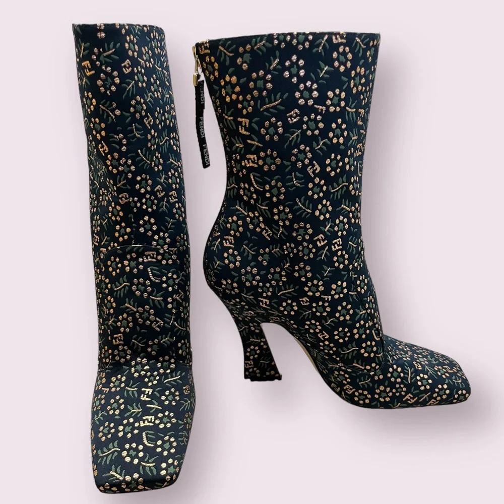 Fendi Floral Jacquard Boots - Picture 5 of 10